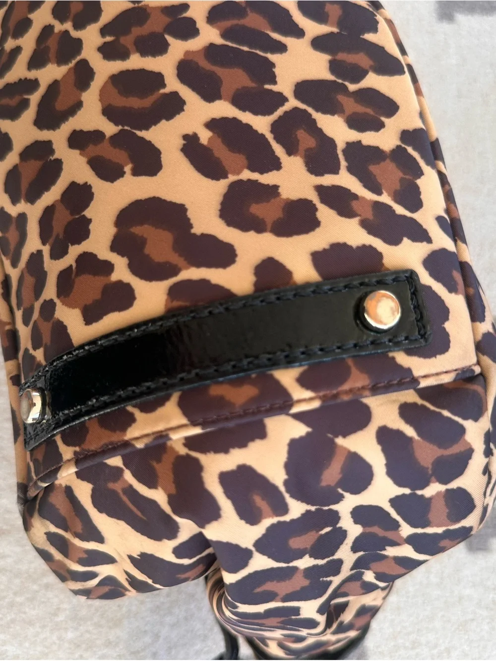 Leopard Print Tote Bag with Black Trim Kate spade- Women's Fashion Handbag